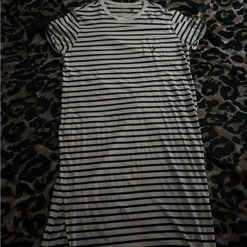 Striped Black and White Ralph Lauren Polo Tshirt Dress
